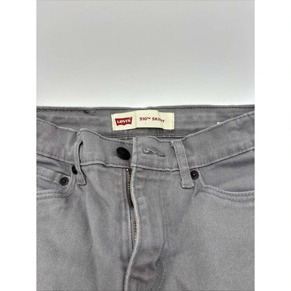 Levi's Strauss 510 Skinny Jeans Black Label Gray 26W 26L 98%‎ Cotton 2% Elastane